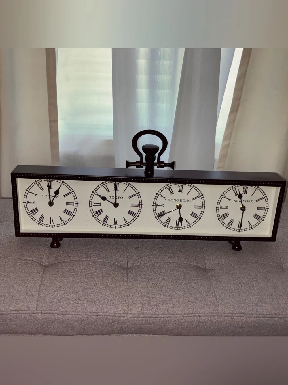 Pottery Barn World Multi-Clock Industrial Retro Mantle Center Piece Clock